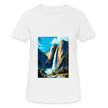 Bridalveil Falls Californie Affiche de voyage vintage - T-shirt respirant Femme - blanc - Devant - AI Model Female 172 dark (172cm)