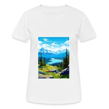 Jasper National Park Kanada Vintage Reiseposter - Frauen T-Shirt atmungsaktiv - Weiß - Vorne - AI Model Female 172 dark (172cm)