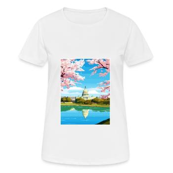 Washington Dc États-Unis Vintage affiche de voyage - T-shirt respirant Femme - blanc - Devant - AI Model Female 172 dark (172cm)
