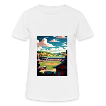 Cooperstown New York State Vintage Travel Poster - Women's Breathable T-Shirt - white - Front - AI Model Female 172 dark (172cm)
