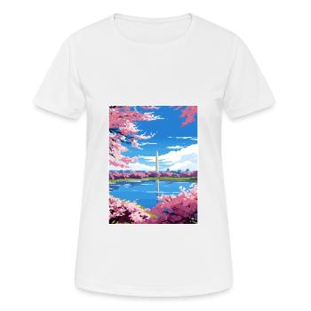 Washington Dc Vereinigte Staaten Vintage Reiseposter - Frauen T-Shirt atmungsaktiv - Weiß - Vorne - AI Model Female 172 dark (172cm)