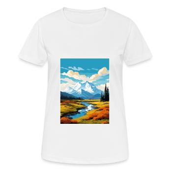 Parc national de Denali Alaska Affiche de voyage vintage - T-shirt respirant Femme - blanc - Devant - AI Model Female 172 dark (172cm)