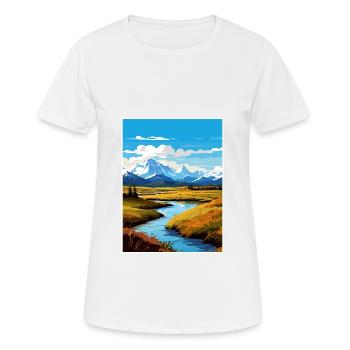 Parc national de Denali Alaska Affiche de voyage Vintage - T-shirt respirant Femme - blanc - Devant - AI Model Female 172 dark (172cm)