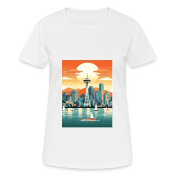 Vancouver Canada décoration Vintage affiche de voyage - T-shirt respirant Femme - blanc - Devant - AI Model Female 172 dark (172cm)