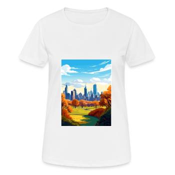 Central Park New York State Vintage-Reiseposter - Frauen T-Shirt atmungsaktiv - Weiß - Vorne - AI Model Female 172 dark (172cm)