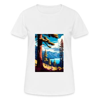 Tahoe National Forest Kalifornien Reiseplakat - Frauen T-Shirt atmungsaktiv - Weiß - Vorne - AI Model Female 172 dark (172cm)