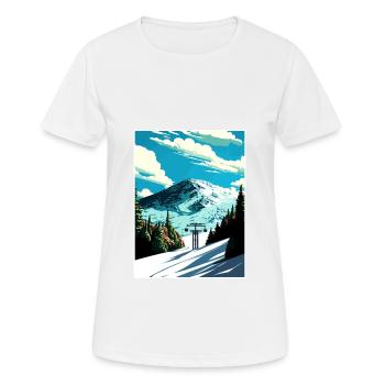 Whiteface Mountain New York State Travel Poster - Women's Breathable T-Shirt - white - Front - AI Model Female 172 dark (172cm)