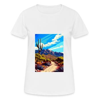 Catalina State Park Arizona Vintage Travel Poster - Women's Breathable T-Shirt - white - Front - AI Model Female 172 dark (172cm)
