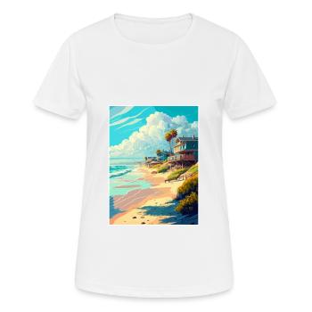 Salt Creek Beach Kalifornien Vintage Reiseposter - Frauen T-Shirt atmungsaktiv - Weiß - Vorne - AI Model Female 172 dark (172cm)