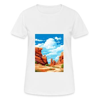 Grand escalier Utah désert Vintage voyage affiche - T-shirt respirant Femme - blanc - Devant - AI Model Female 172 dark (172cm)