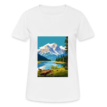 Jasper National Park Kanada Vintage Reiseposter - Frauen T-Shirt atmungsaktiv - Weiß - Vorne - AI Model Female 172 dark (172cm)