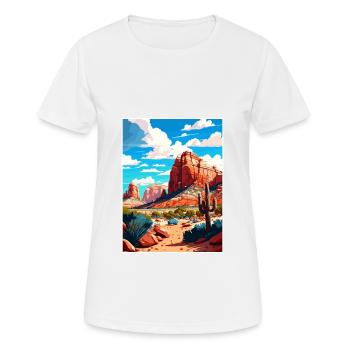 Red Rock State Park Arizona Affiche de voyage Vintage - T-shirt respirant Femme - blanc - Devant - AI Model Female 172 dark (172cm)