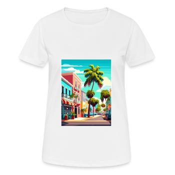 Port St Lucie Beach Floride Affiche de voyage Vintage - T-shirt respirant Femme - blanc - Devant - AI Model Female 172 dark (172cm)