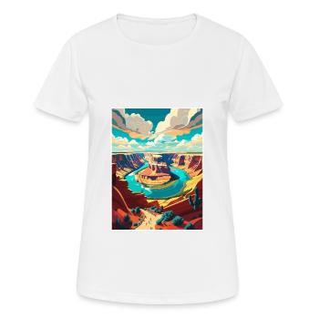 Horseshoe Bend National Park Vintage Travel Poster - Women's Breathable T-Shirt - white - Front - AI Model Female 172 dark (172cm)