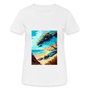 Carpinteria Bluffs Kalifornien Reiseposter - Frauen T-Shirt atmungsaktiv - Weiß - Vorne - AI Model Female 172 dark (172cm)