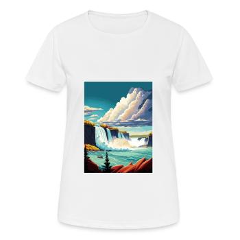 Niagara Falls New York State Vintage-Reiseposter - Frauen T-Shirt atmungsaktiv - Weiß - Vorne - AI Model Female 172 dark (172cm)