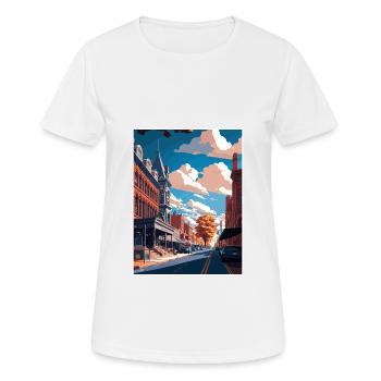 Lancaster County Pennsylvania Travel Poster - Women's Breathable T-Shirt - white - Front - AI Model Female 172 dark (172cm)