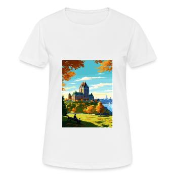 Affiche de voyage Fairmont Le Château Frontenac - T-shirt respirant Femme - blanc - Devant - AI Model Female 172 dark (172cm)