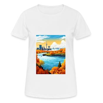 Niagara Falls New York State Vintage-Reiseposter - Frauen T-Shirt atmungsaktiv - Weiß - Vorne - AI Model Female 172 dark (172cm)
