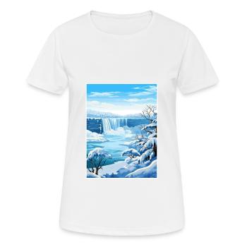 Niagara Falls New York State Vintage-Reiseposter - Frauen T-Shirt atmungsaktiv - Weiß - Vorne - AI Model Female 172 dark (172cm)