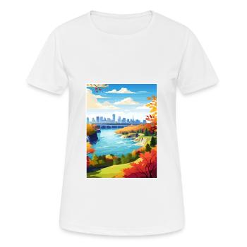 Niagara Falls New York State Vintage-Reiseposter - Frauen T-Shirt atmungsaktiv - Weiß - Vorne - AI Model Female 172 dark (172cm)