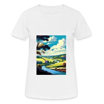 Brandywine Valley Pennsylvanie affiche de voyage - T-shirt respirant Femme - blanc - Devant - AI Model Female 172 dark (172cm)