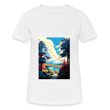 Pocono Mountains Pennsylvanie affiche de voyage - T-shirt respirant Femme - blanc - Devant - AI Model Female 172 dark (172cm)
