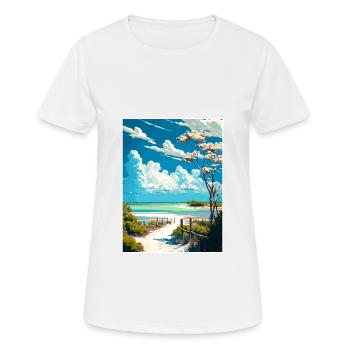 Lovers Key State Park Floride affiche de voyage - T-shirt respirant Femme - blanc - Devant - AI Model Female 172 dark (172cm)