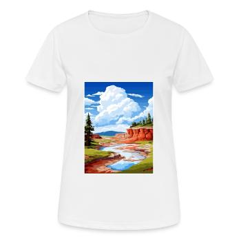 Hot Springs National Park Vintage Travel Poster - Women's Breathable T-Shirt - white - Front - AI Model Female 172 dark (172cm)