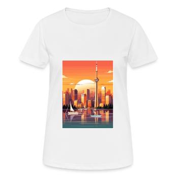 Toronto Canada Decoration Vintage Travel Poster - Women's Breathable T-Shirt - white - Front - AI Model Female 172 dark (172cm)