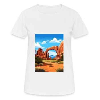 Parc national des Arches Utah Affiche de voyage Vintage - T-shirt respirant Femme - blanc - Devant - AI Model Female 172 dark (172cm)