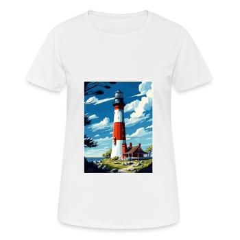 Long Island New York State Vintage Travel Poster - Women's Breathable T-Shirt - white - Front - AI Model Female 172 dark (172cm)