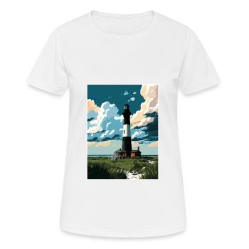 Fire Island New York State Vintage Travel Poster - Women's Breathable T-Shirt - white - Front - AI Model Female 172 dark (172cm)