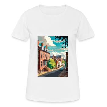 West Chester Pennsylvanie Vintage affiche de voyage - T-shirt respirant Femme - blanc - Devant - AI Model Female 172 dark (172cm)