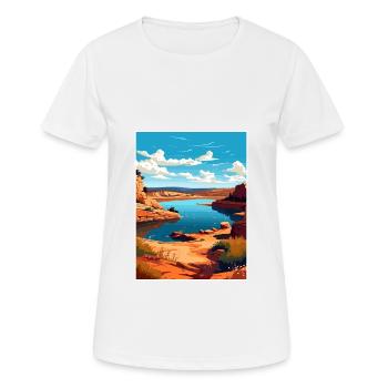 Possum Kingdom lac Texas Affiche de voyage Vintage - T-shirt respirant Femme - blanc - Devant - AI Model Female 172 dark (172cm)