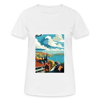 Canandaigua New York State Vintage Travel Poster - Women's Breathable T-Shirt - white - Front - AI Model Female 172 dark (172cm)