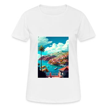 Catalina Island California Vintage Travel Poster - Women's Breathable T-Shirt - white - Front - AI Model Female 172 dark (172cm)