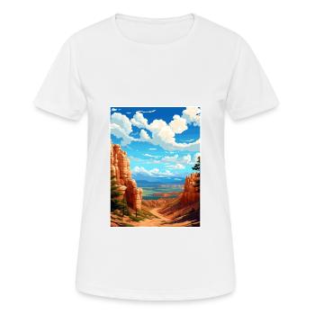 Bryce Canyon Nationalpark Vintage Reiseposter - Frauen T-Shirt atmungsaktiv - Weiß - Vorne - AI Model Female 172 dark (172cm)