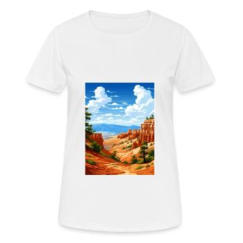 Bryce Canyon Nationalpark Vintage Reiseposter - Frauen T-Shirt atmungsaktiv - Weiß - Vorne - AI Model Female 172 dark (172cm)