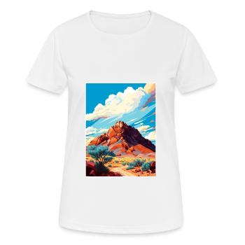 Camelback Mountain Arizona Vintage Travel Poster - Women's Breathable T-Shirt - white - Front - AI Model Female 172 dark (172cm)