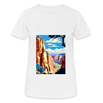 Colorado National Monument Vintage Reiseposter - Frauen T-Shirt atmungsaktiv - Weiß - Vorne - AI Model Female 172 dark (172cm)