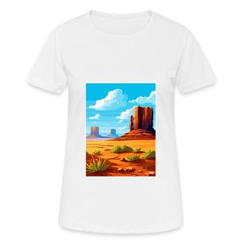 Monument Valley Arizona Wüste Reiseposter - Frauen T-Shirt atmungsaktiv - Weiß - Vorne - AI Model Female 172 dark (172cm)