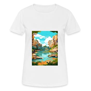 Parc d’État de Mckinney Falls, Texas Affiche de voyage - T-shirt respirant Femme - blanc - Devant - AI Model Female 172 dark (172cm)