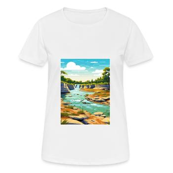 Parc d’État de Mckinney Falls, Texas Affiche de voyage - T-shirt respirant Femme - blanc - Devant - AI Model Female 172 dark (172cm)