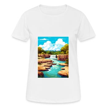 Parc d’État de Mckinney Falls, Texas Affiche de voyage - T-shirt respirant Femme - blanc - Devant - AI Model Female 172 dark (172cm)