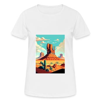Monument Valley Arizona Wüste Reiseposter - Frauen T-Shirt atmungsaktiv - Weiß - Vorne - AI Model Female 172 dark (172cm)