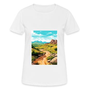 Affiche de voyage du parc d’État de Davis Mountain au Texas - T-shirt respirant Femme - blanc - Devant - AI Model Female 172 dark (172cm)