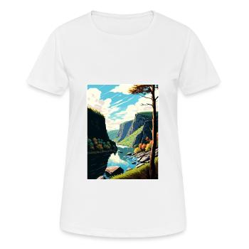Delaware Water Gap Pennsylvania Reiseposter - Frauen T-Shirt atmungsaktiv - Weiß - Vorne - AI Model Female 172 dark (172cm)