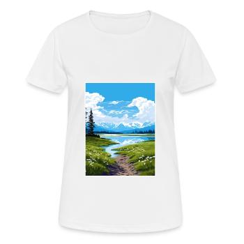 Lake Clark Nationalpark Alaska Reiseposter - Frauen T-Shirt atmungsaktiv - Weiß - Vorne - AI Model Female 172 dark (172cm)
