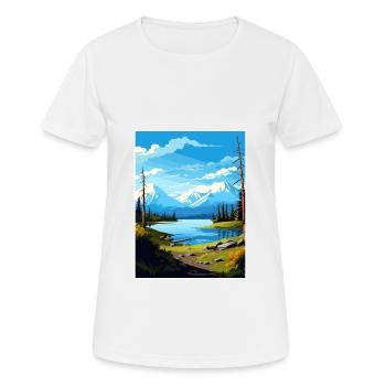 Lake Clark Nationalpark Alaska Reiseposter - Frauen T-Shirt atmungsaktiv - Weiß - Vorne - AI Model Female 172 dark (172cm)